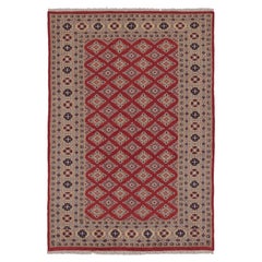 Vintage Bokhara Rug in Rich Red with Geometric Patterns - Rug 
Kilim