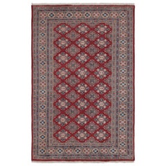 Vintage Bokhara Rug in Rich Red with Tan Geometric Patterns - Rug 
Kilim