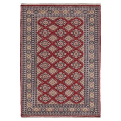 Vintage Bokhara Rug in Saturated Red with Geometric Patterns - Rug 
Kilim