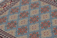 Vintage Bokhara Rug in Soft Sky Blue with Geometric Patterns - Rug & Kilim