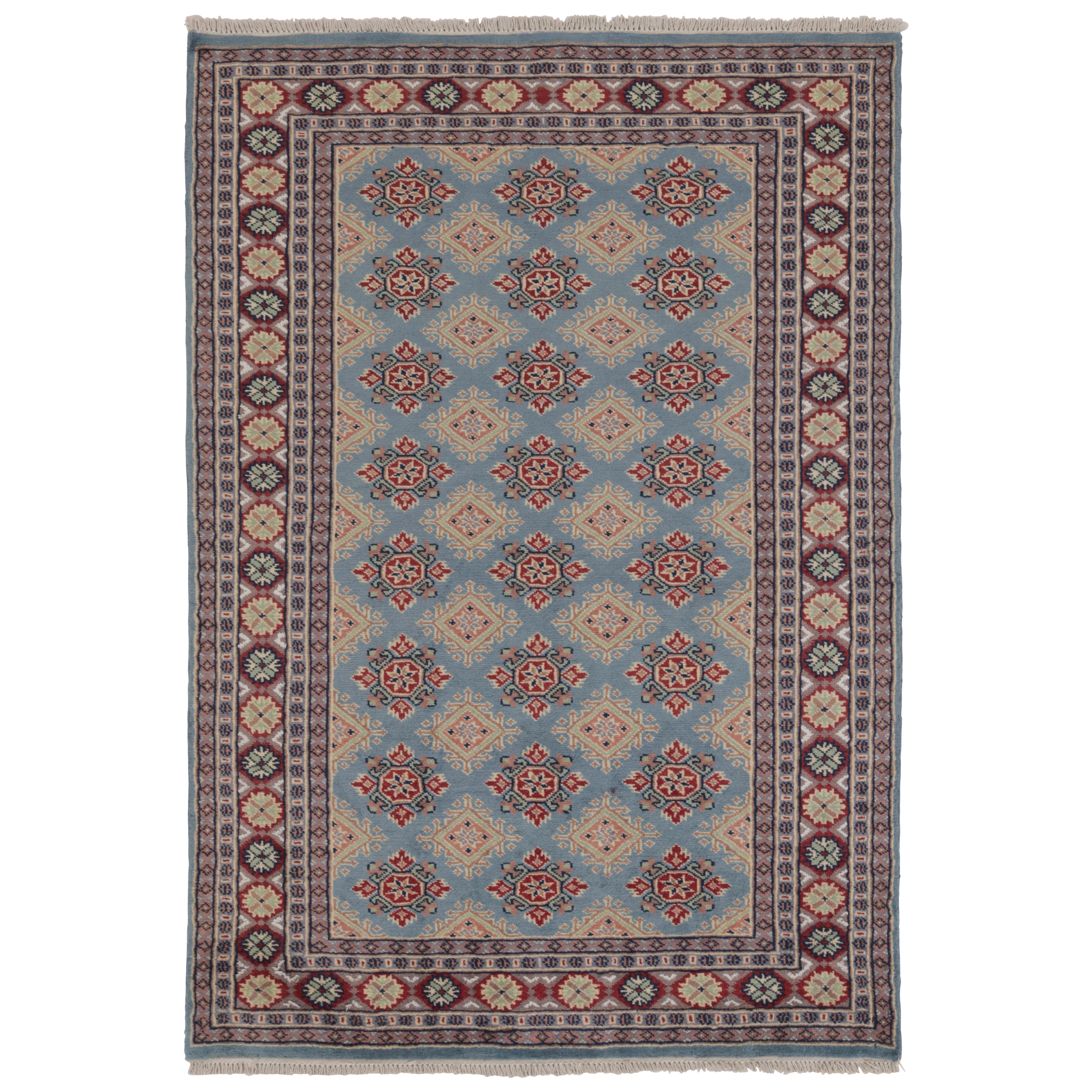 Vintage Bokhara Rug in Soft Sky Blue with Geometric Patterns - Rug 
Kilim For Sale