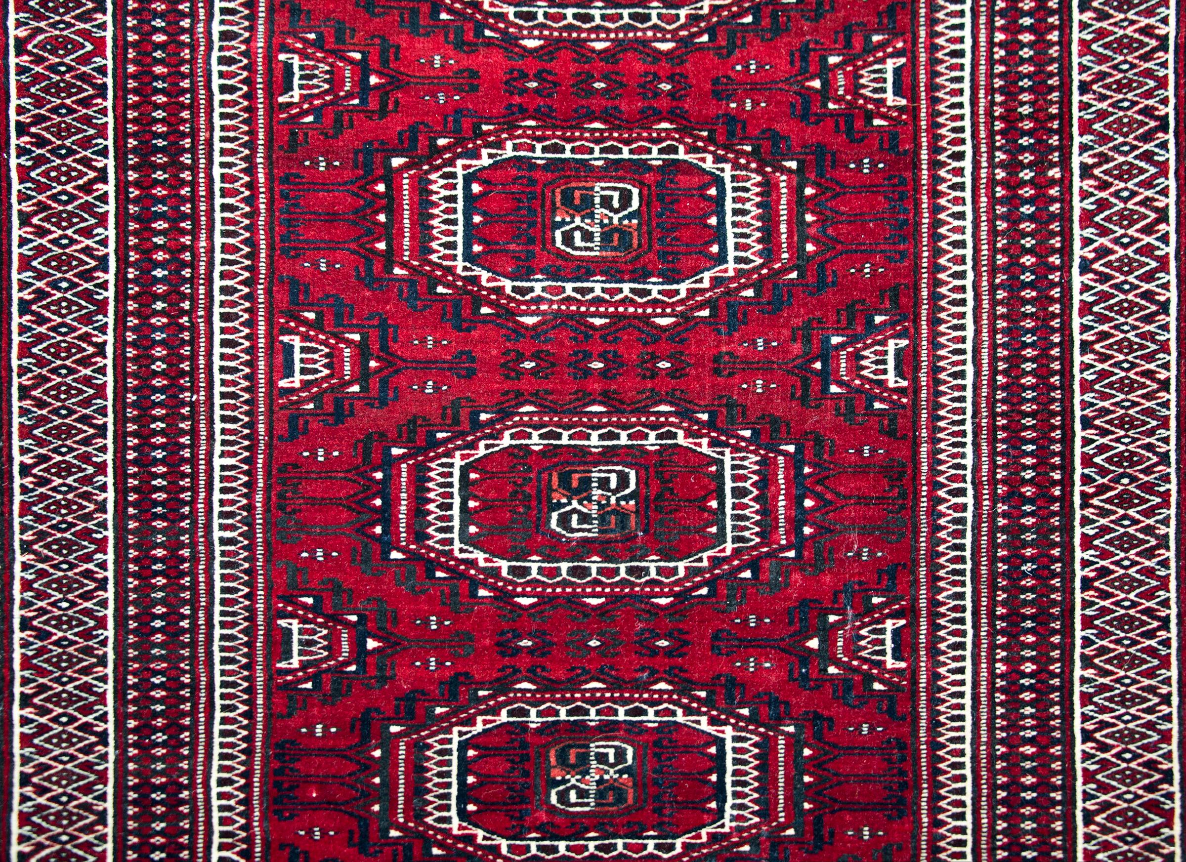 Vintage Bokhara Turkman Rug For Sale 2