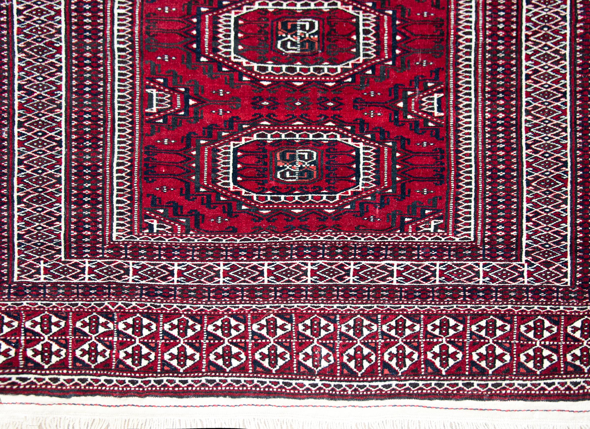 Vintage Bokhara Turkman Rug For Sale 3