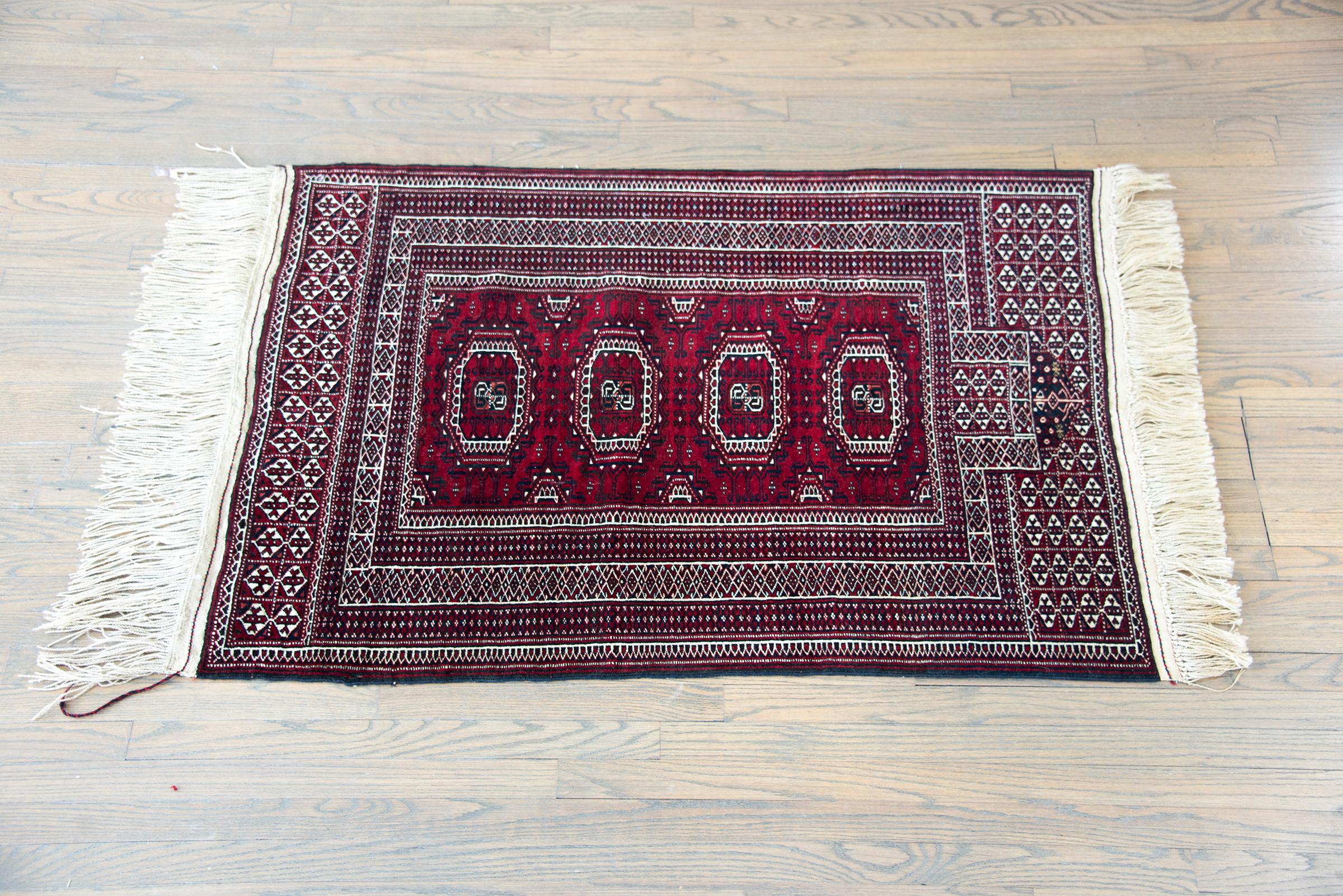 Vintage Bokhara Turkman Rug For Sale 6