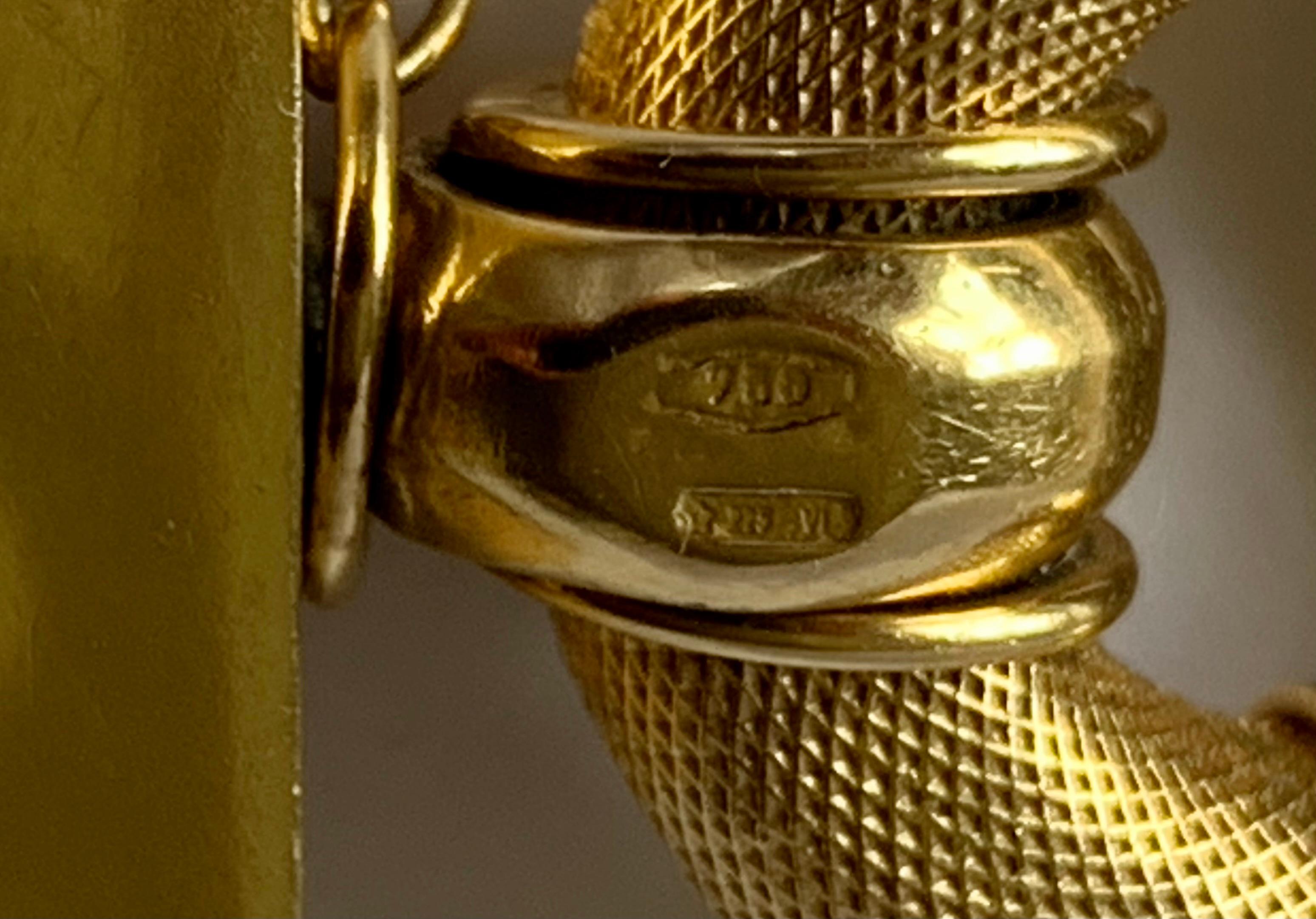 Vintage Bold Modern Italian 18 K Yellow Gold Bracelet For Sale 1