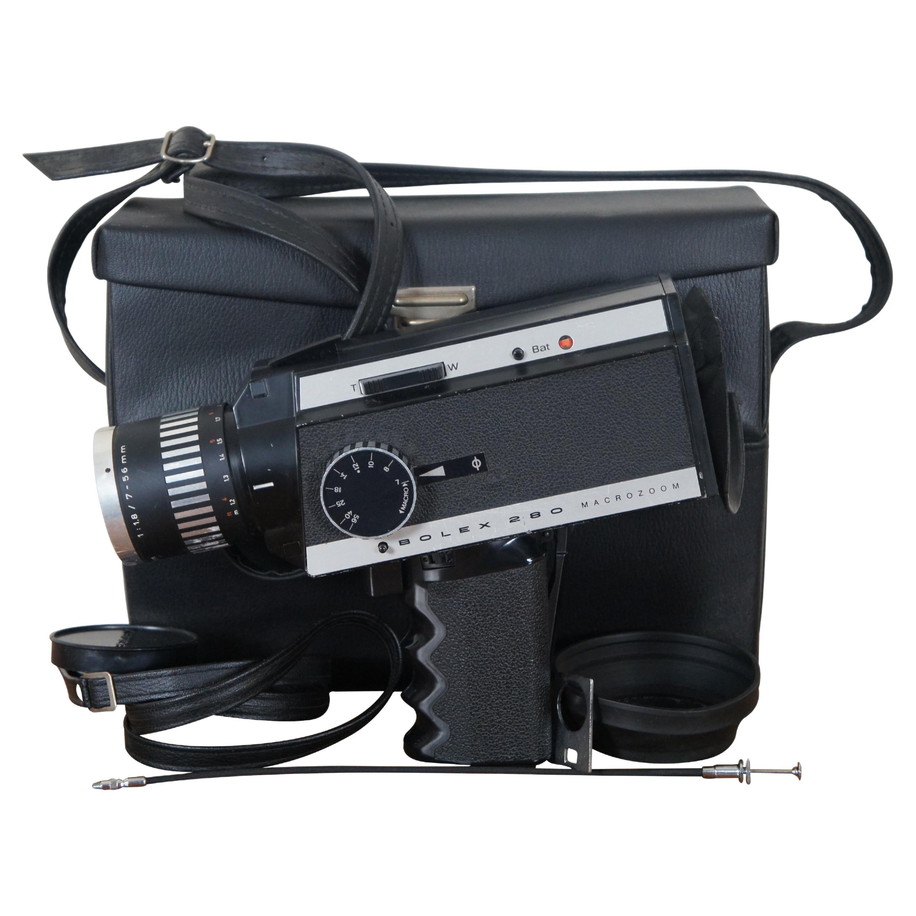 Vintage Bolex 280 Macrozoom Video Movie Camera & Case 1:1.8/7-56mm 11"