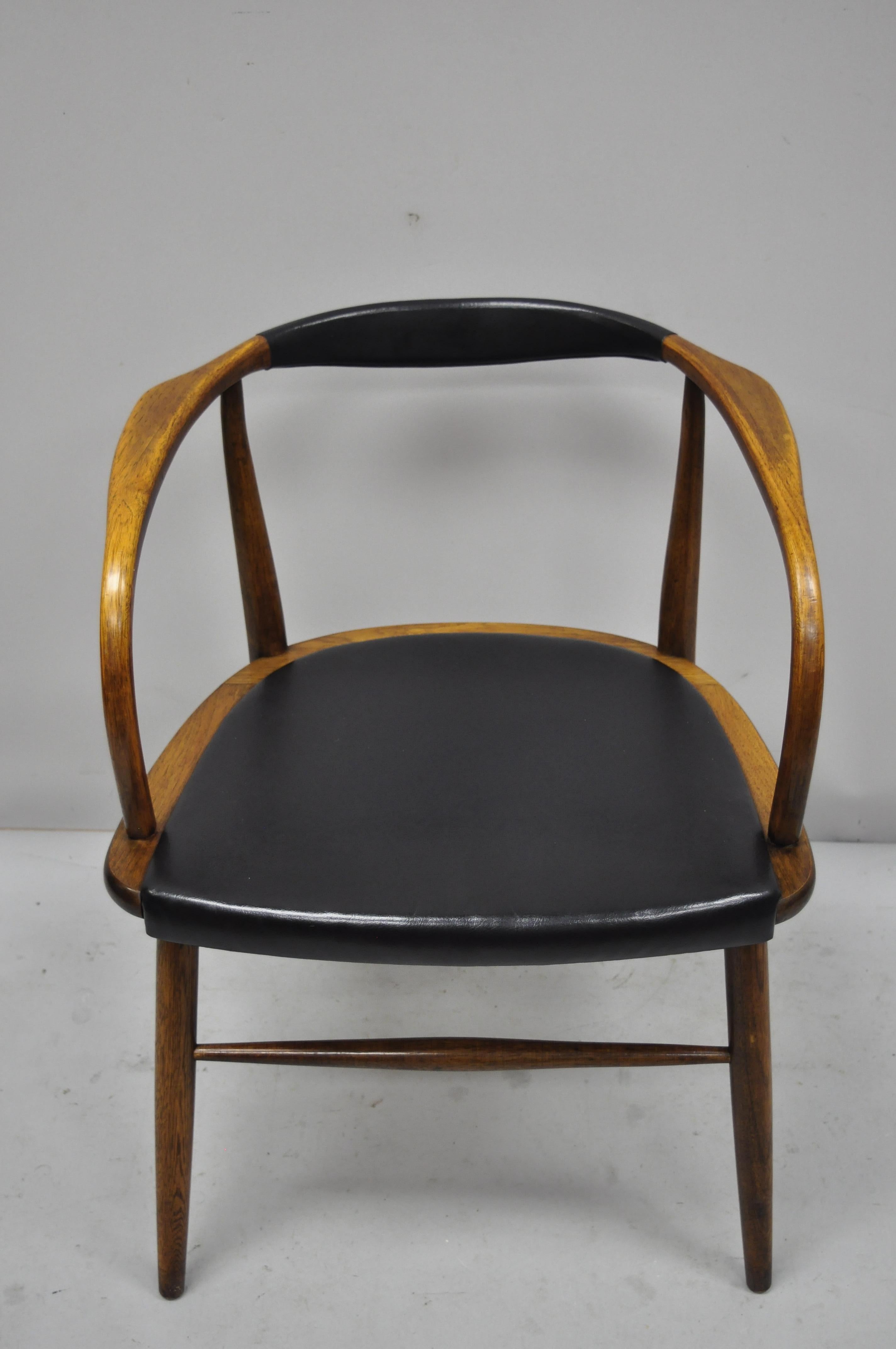 Vintage Boling Chair Co. Mid-Century Modern Oak Barrel Back Danish Modern Chair 2