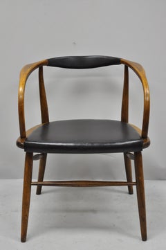 Vintage Boling Chair Co. Mid-Century Modern Oak Barrel Back Danish Modern Chair