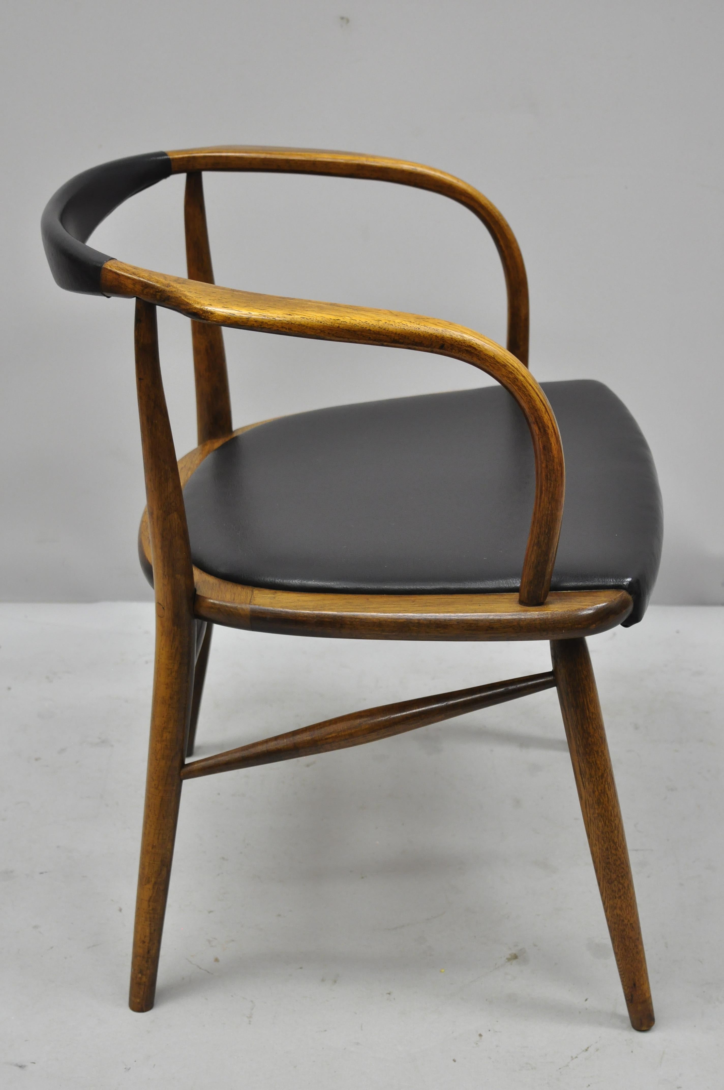 Mid-20th Century Vintage Boling Chair Co. Mid-Century Modern Oak Barrel Back Danish Modern Chair