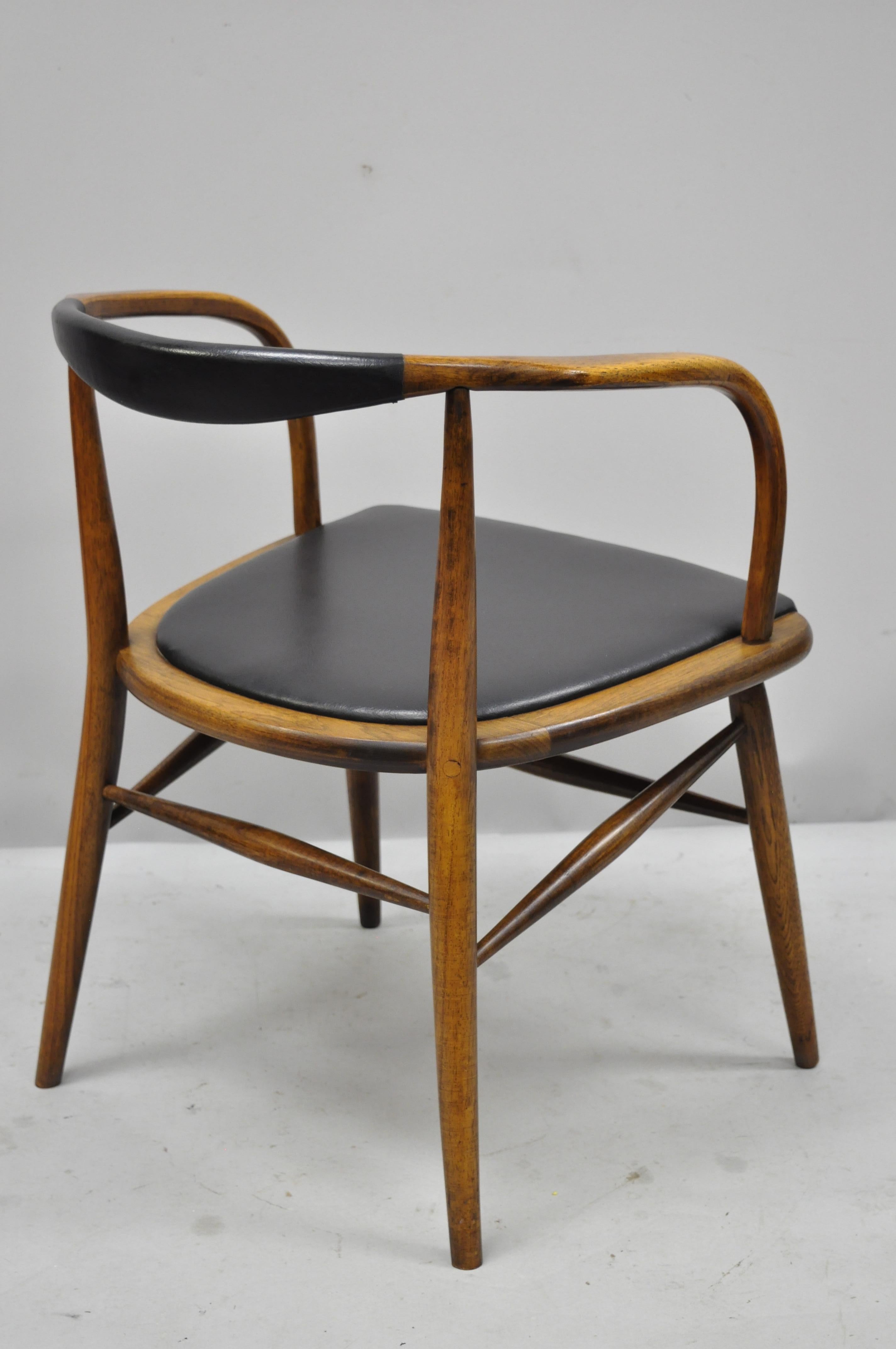 Vintage Boling Chair Co. Mid-Century Modern Oak Barrel Back Danish Modern Chair 1