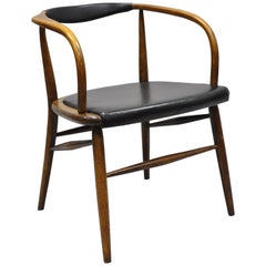Vintage Boling Chair Co. Mid-Century Modern Oak Barrel Back Danish Modern Chair