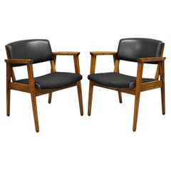 Vintage Boling Chair Co Mid Century Modern Walnut Lounge Arm Chairs (A) - Pair