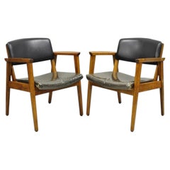 Vintage Boling Chair Co Mid Century Modern Walnut Lounge Arm Chairs (B) - Pair