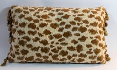 Vintage-Nackenrollenkissen Hollywood Regency aus Samt Zambezi Chickory Grospoint