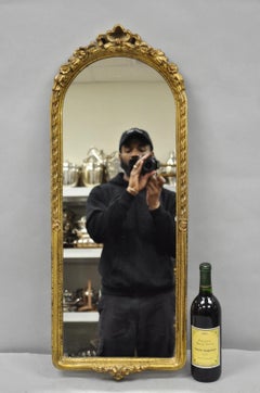 Vintage Bombay Co French Victorian Gold Ribbon Small Narrow Arch Wall Mirror