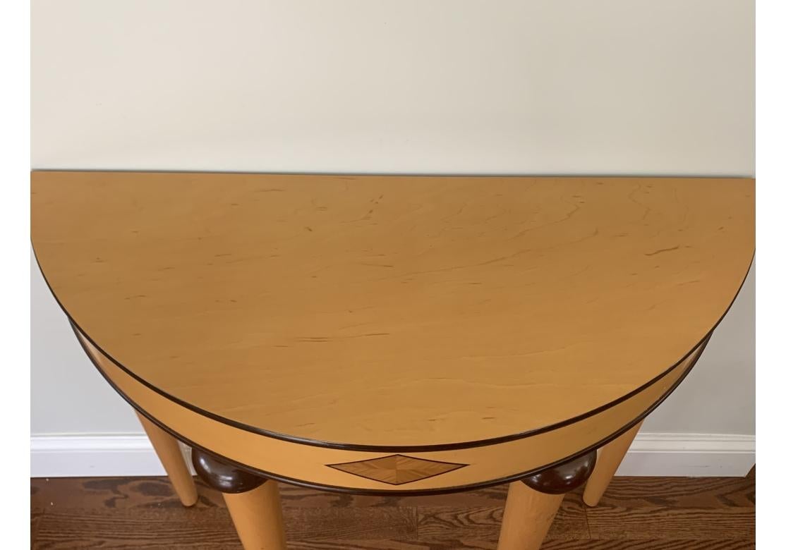 20th Century Vintage Bombay Company Art Deco Style Demilune Table For Sale