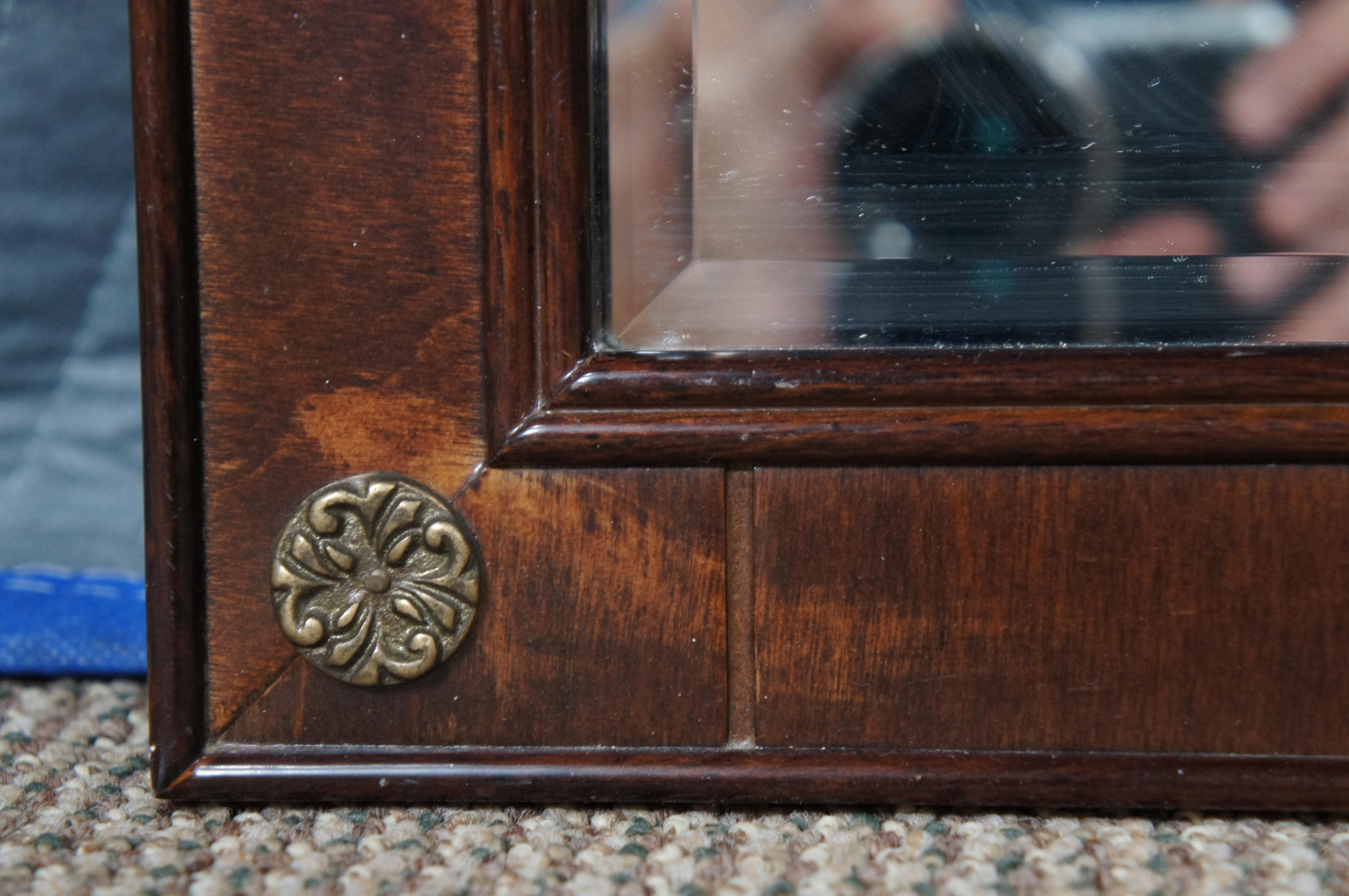 Vintage Bombay Company Rectangular Mahogany Beveled Vanity Mirror In Good Condition In Dayton, OH