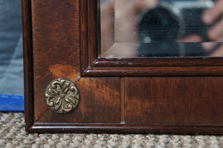 Vintage Bombay Company Rectangular Mahogany Beveled Vanity Mirror For Sale at 1stDibs