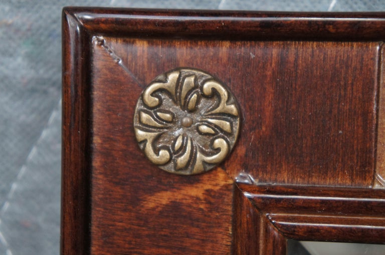 Vintage Bombay Company Rectangular Mahogany Beveled Vanity Mirror For Sale at 1stDibs