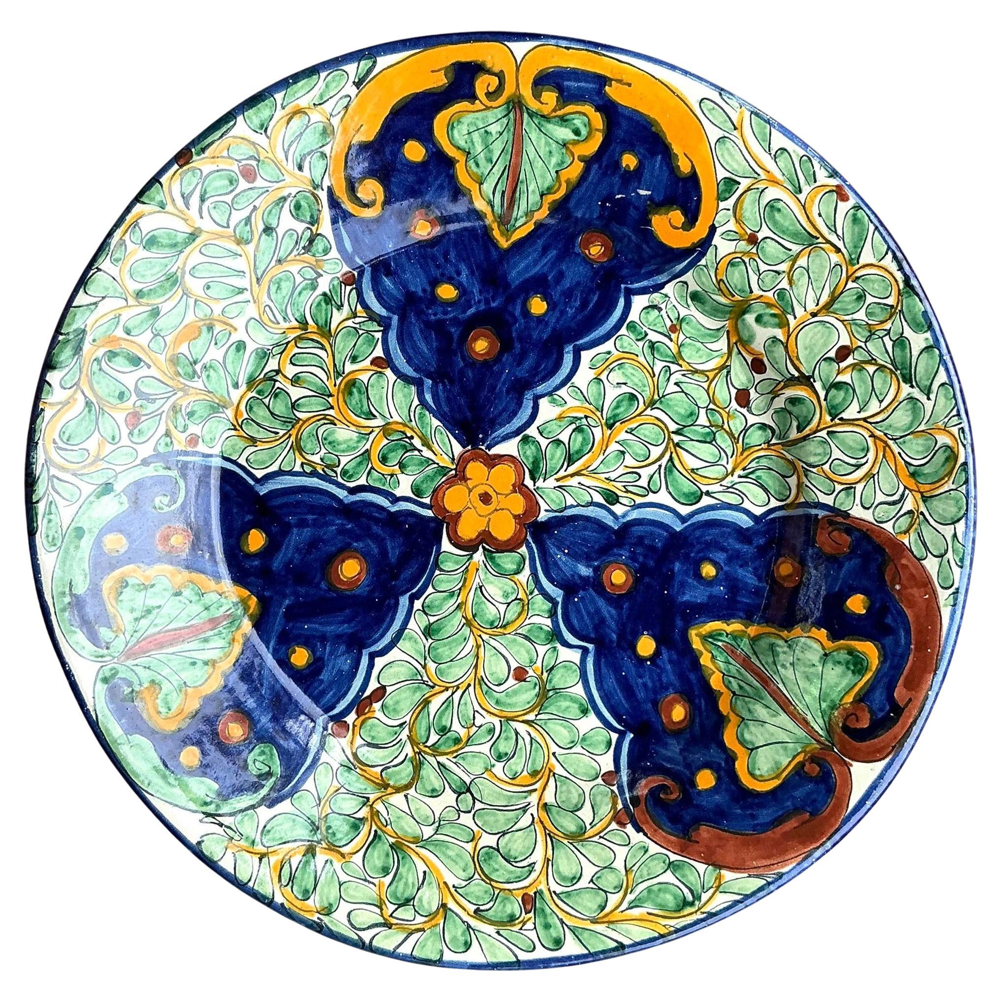 Plato de cerámica esmaltada Bon Vintage pintado a mano