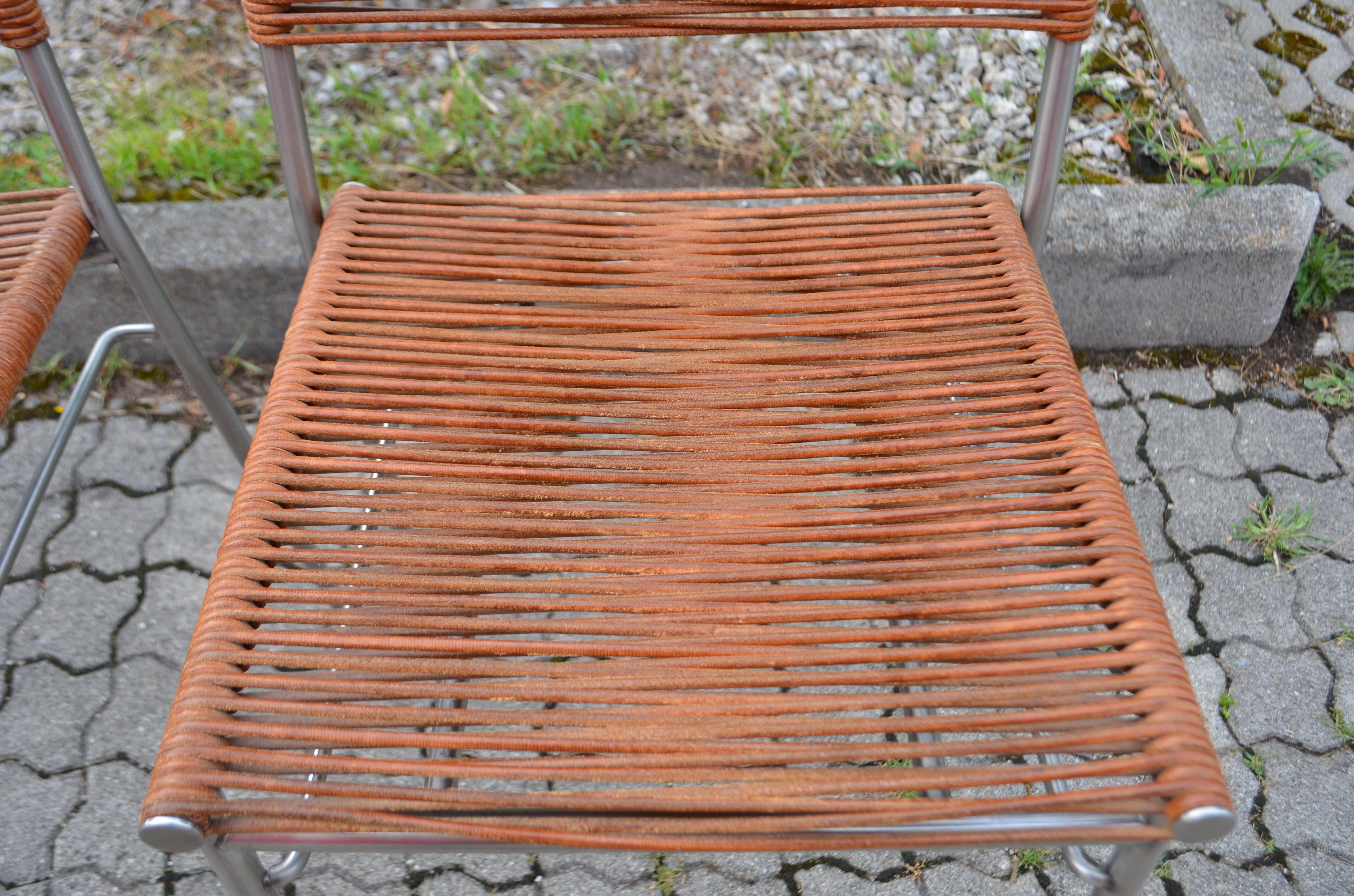 Vintage Bonacina Miss B Classic Cognac Bar Stool Chair by Tito Agnoli Set of 2 3