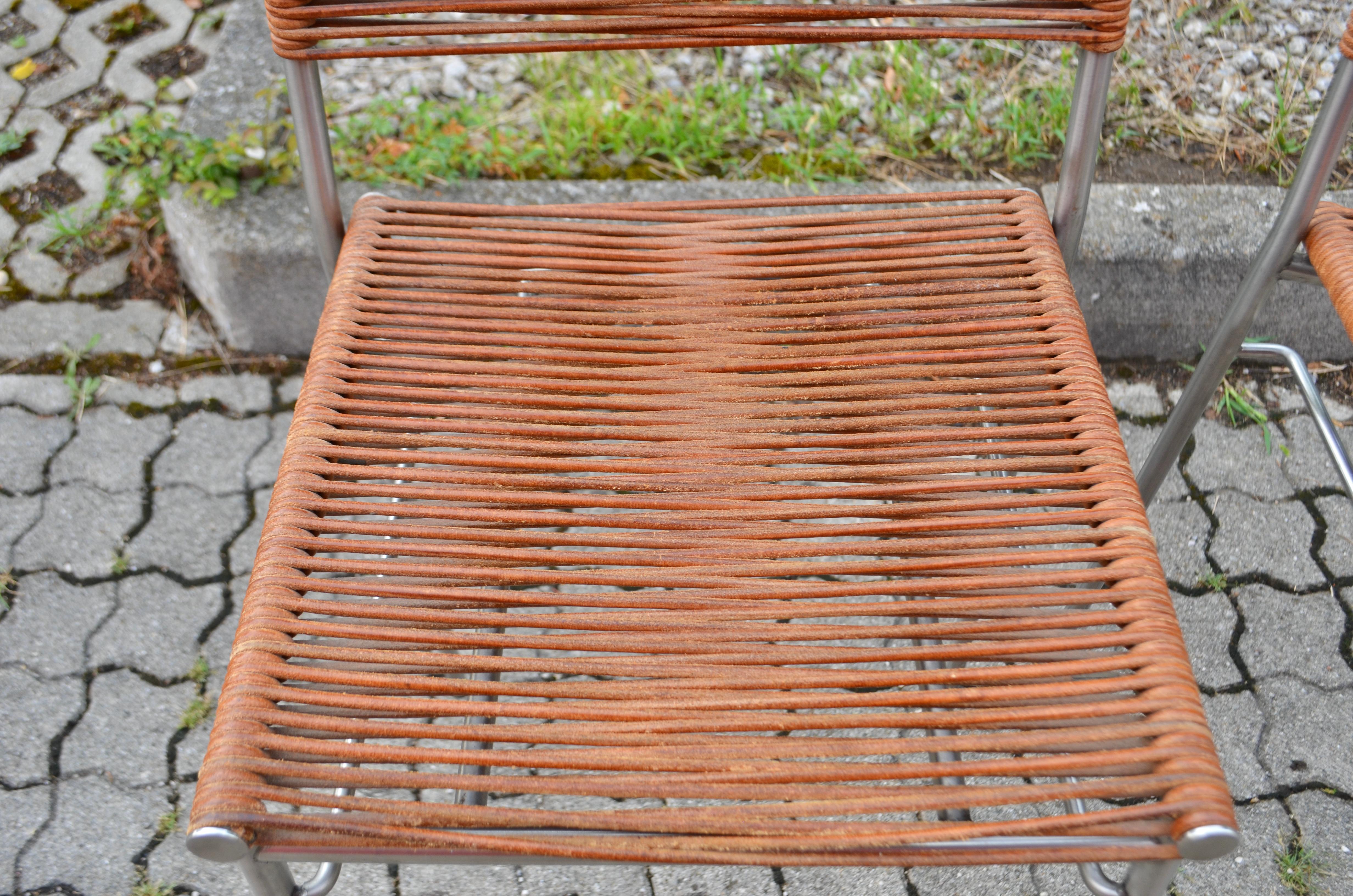 Vintage Bonacina Miss B Classic Cognac Bar Stool Chair by Tito Agnoli Set of 2 2