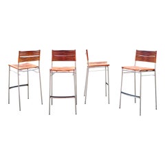 Sedia Sgabello Vintage Bonacina Miss B Classic Cognac di T. A. B. Set di 4 pezzi