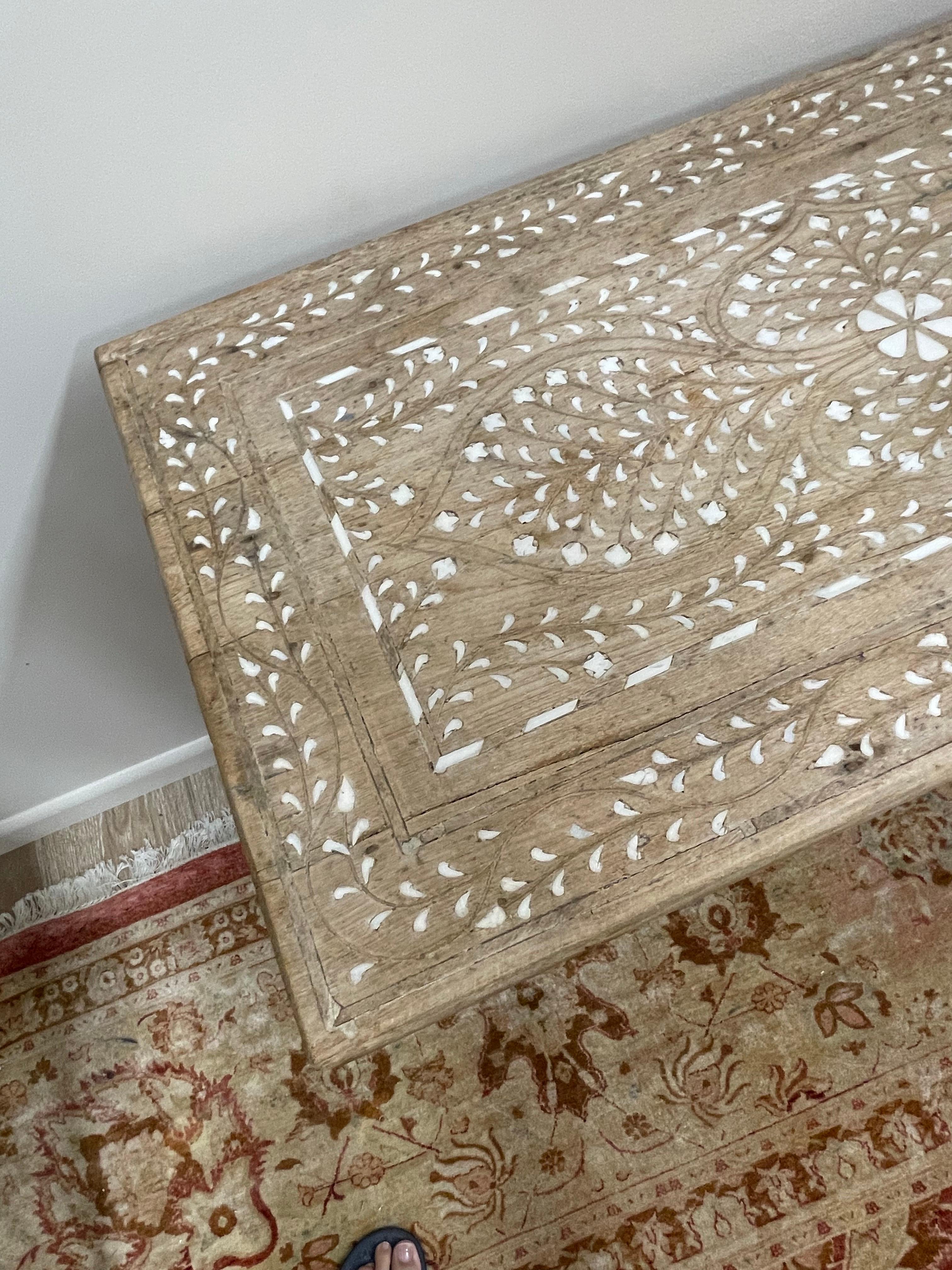 Vintage Bone Inlaid Console 5
