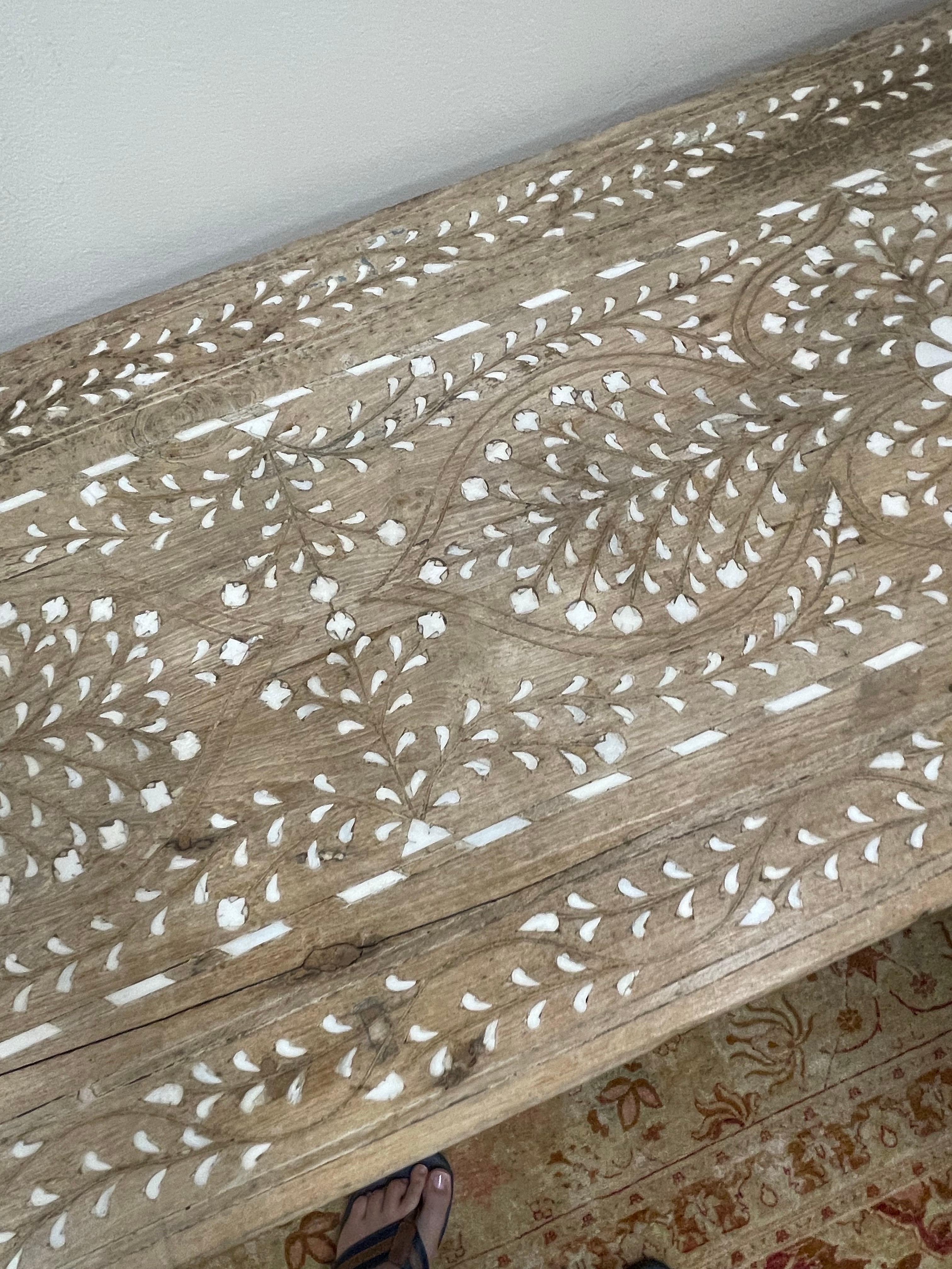 Vintage Bone Inlaid Console 6