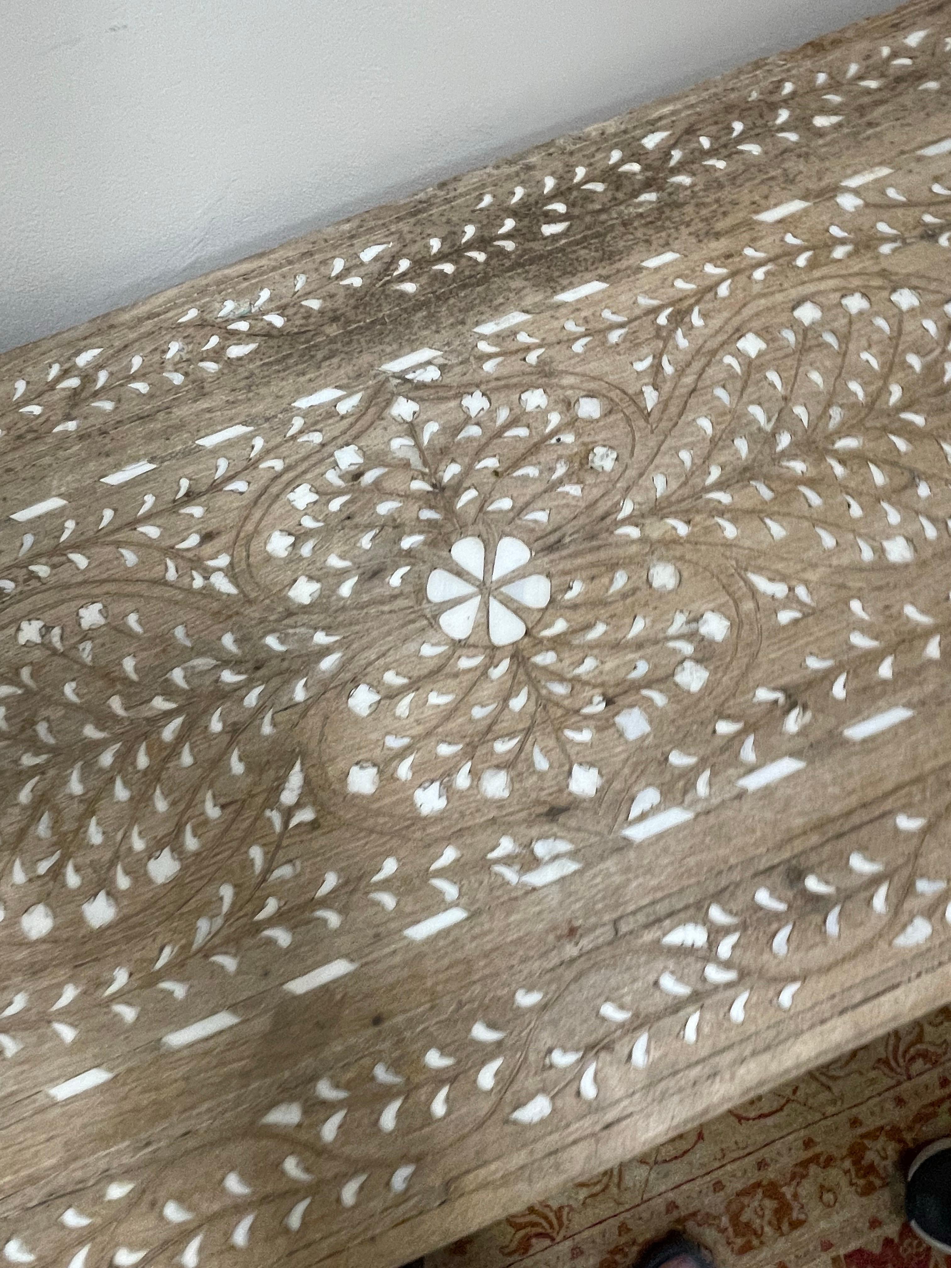 Vintage Bone Inlaid Console 7