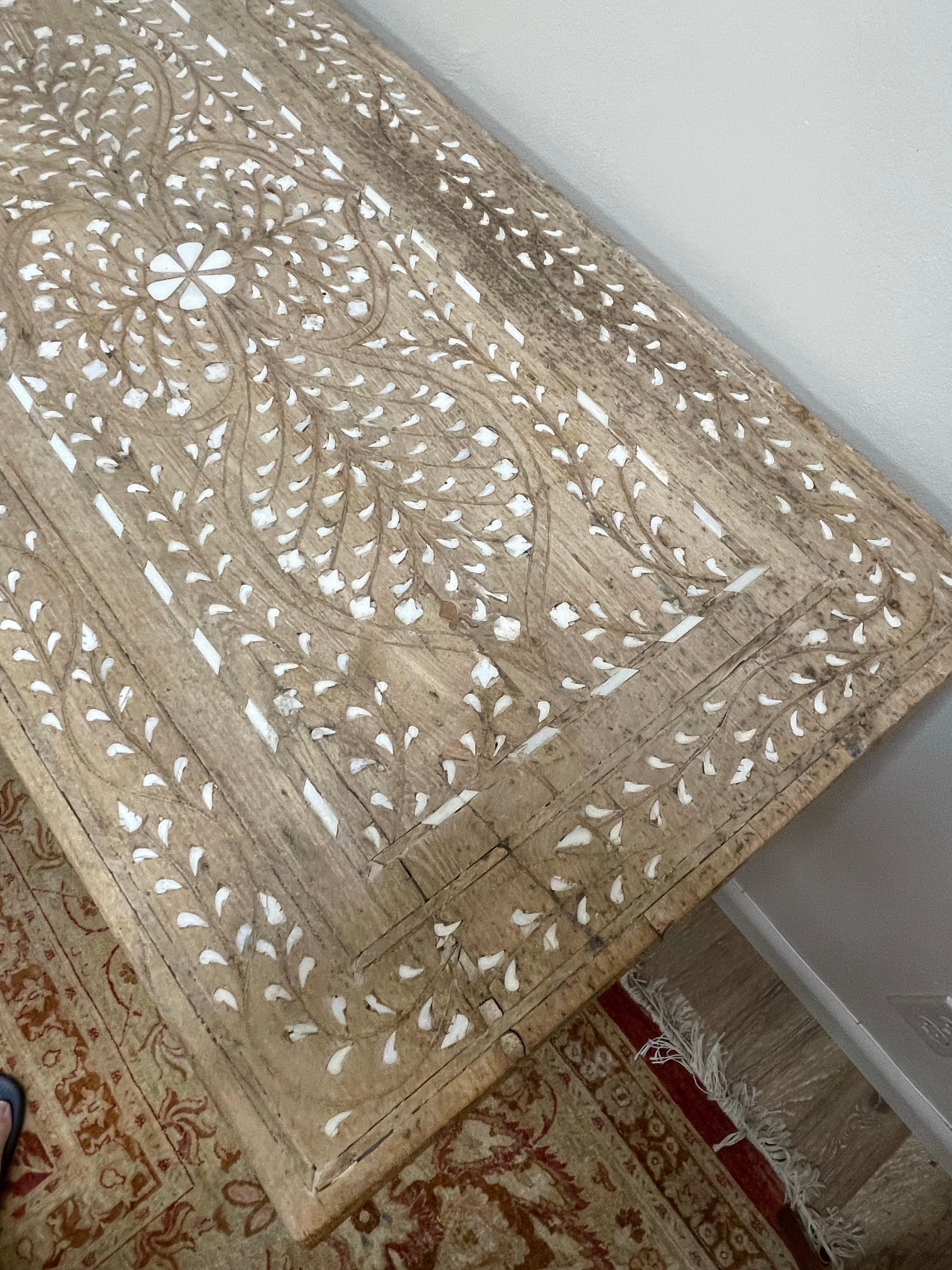 Indian Vintage Bone Inlaid Console