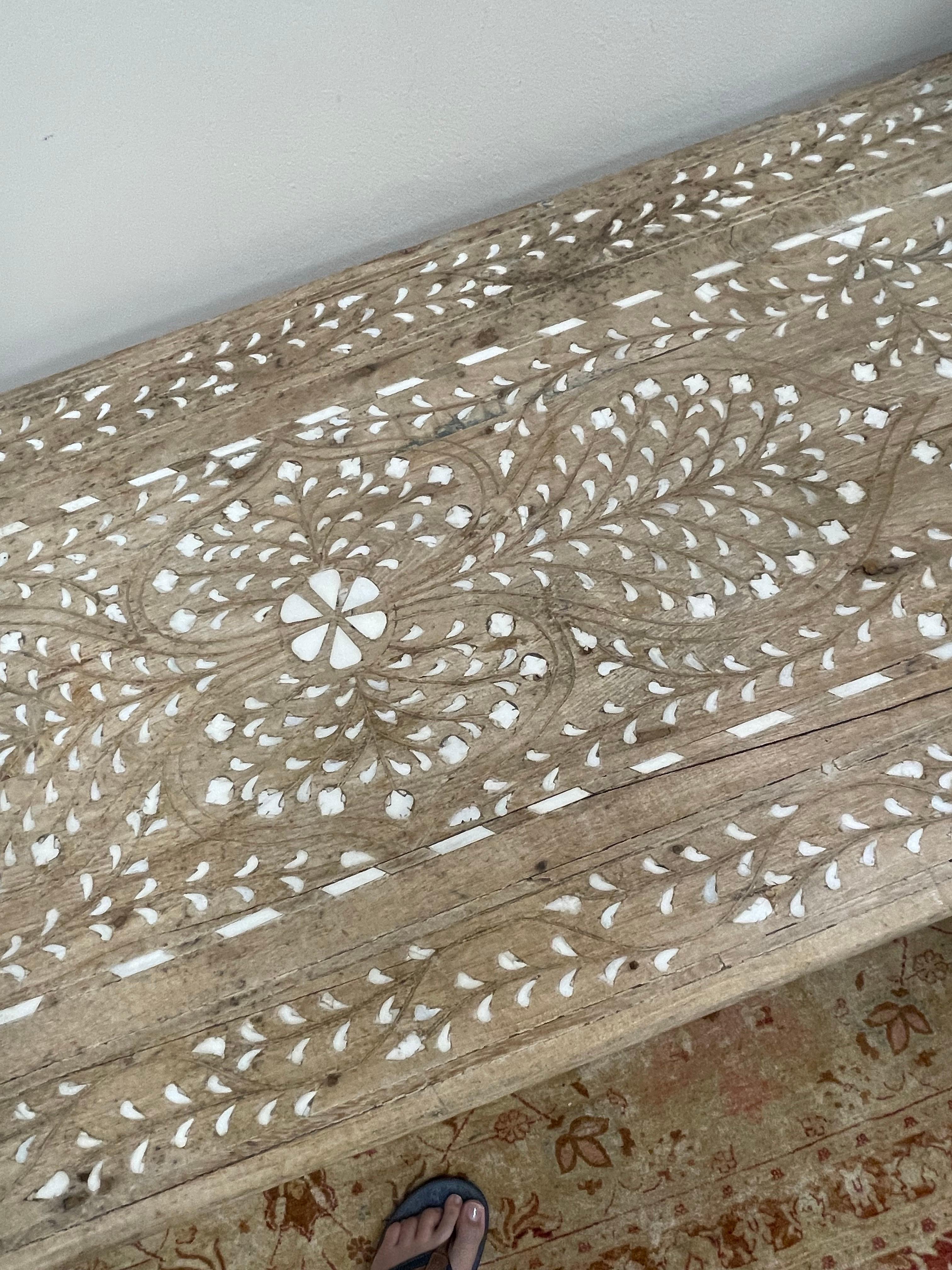 Vintage Bone Inlaid Console 4