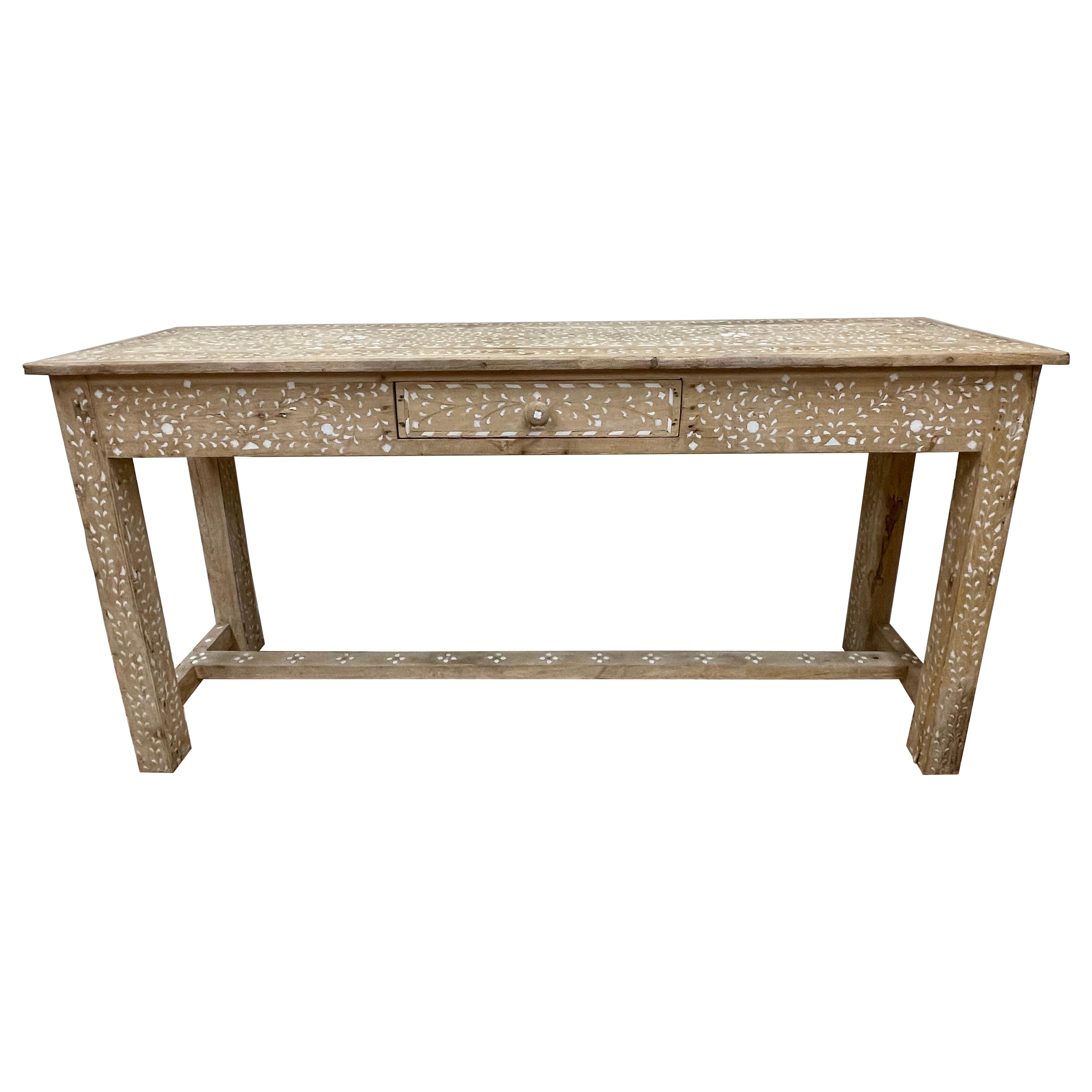 Vintage Bone Inlaid Console