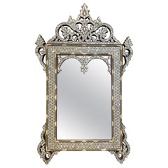Vintage Bone & Mother of Pearl Inlaid Moroccan Mirror