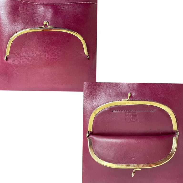 Vintage Bonnie Cashin Burgundy Leather Sling Bag Tote Basket Weave Pocket  Rare at 1stDibs