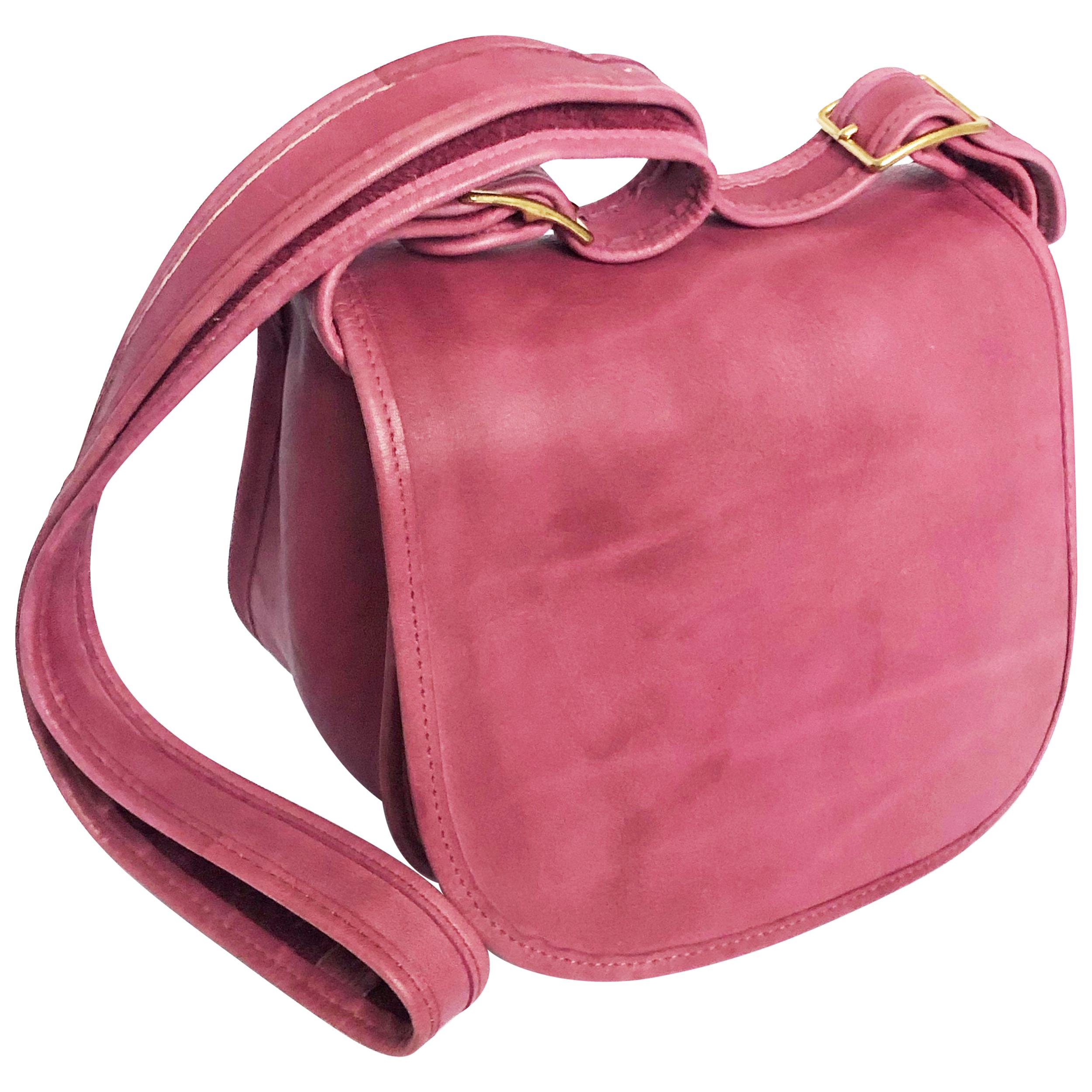 Vintage Bonnie Cashin Coach Bag Messenger Shoulder Bag Rose Pink Leather Rare