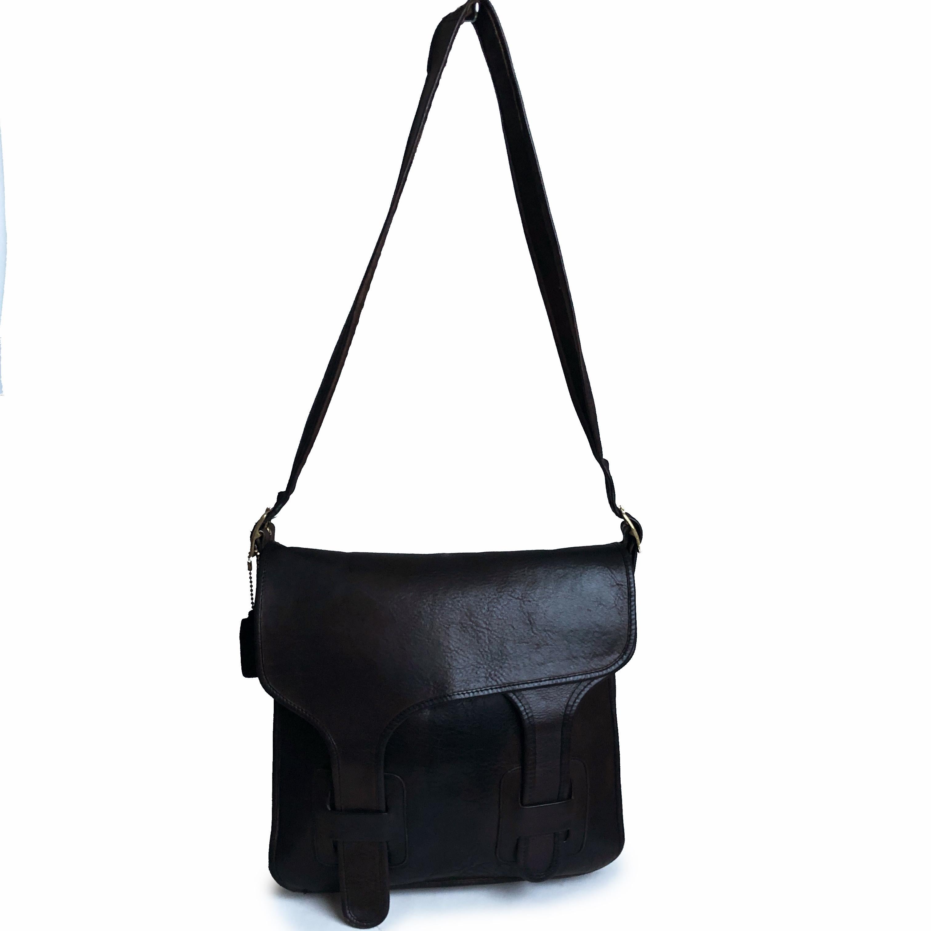 Women's or Men's Vintage Bonnie Cashin Coach Courier Bag with Double Front Flaps Rare 60s NYC Bag