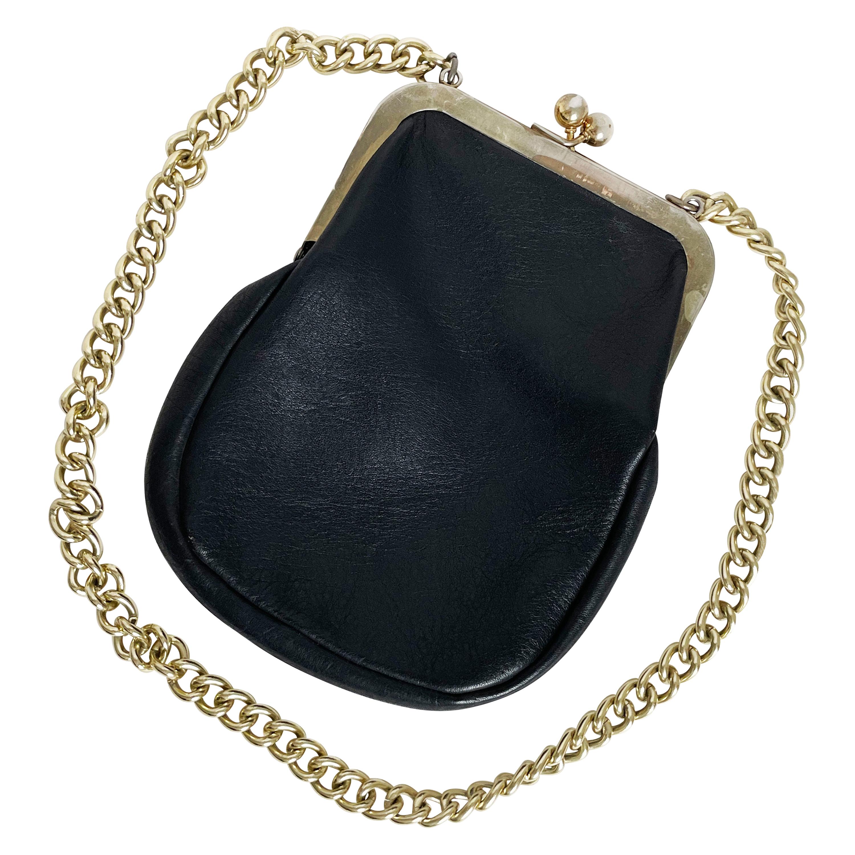 Vintage Bonnie Cashin Coach Evening Bag Leather 60s Cashin Carry Kiss Lock  