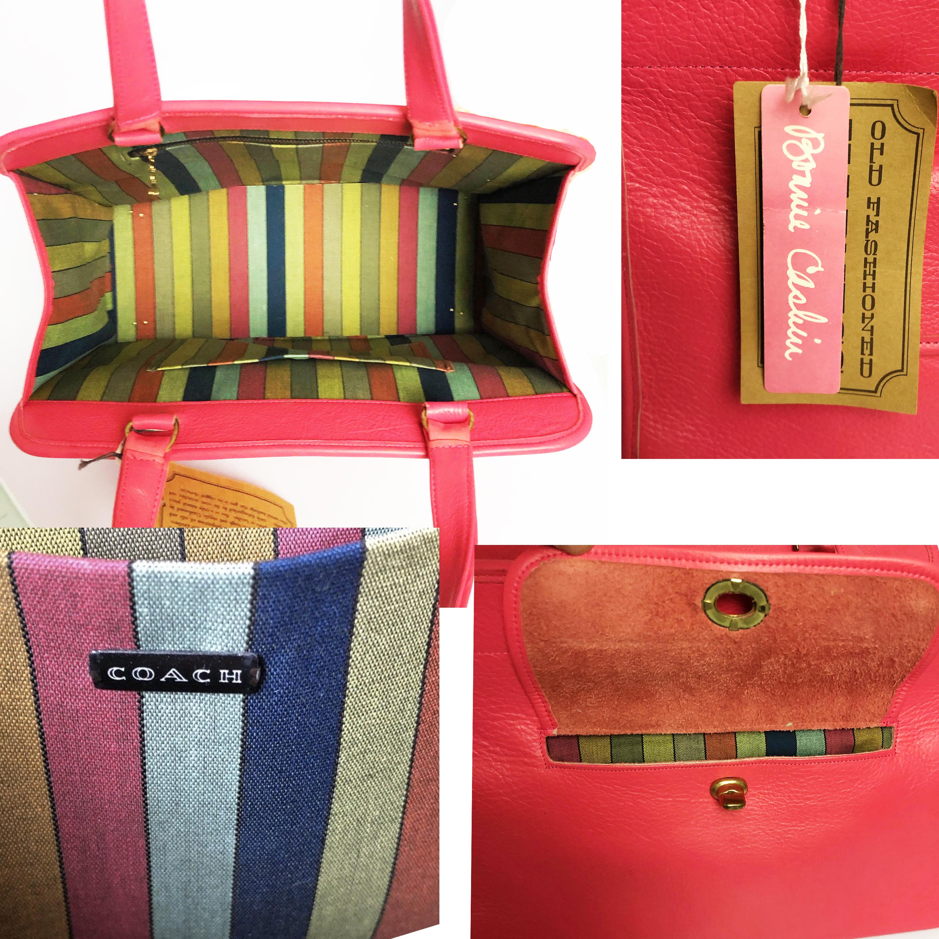 Vintage Bonnie Cashin for Coach Safari Bag Tote Geranium Pink Leather NWT NOS 2