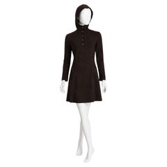 Vintage Bonnie Cashin for Sills 1960s Cocoa Jersey Knit Mini Dress