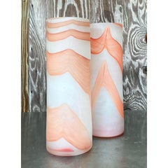 Vintage Bono Art Glass Vases - A Pair