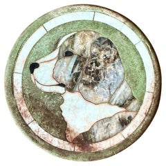 Vintage Bono Inlay Dog Plaque