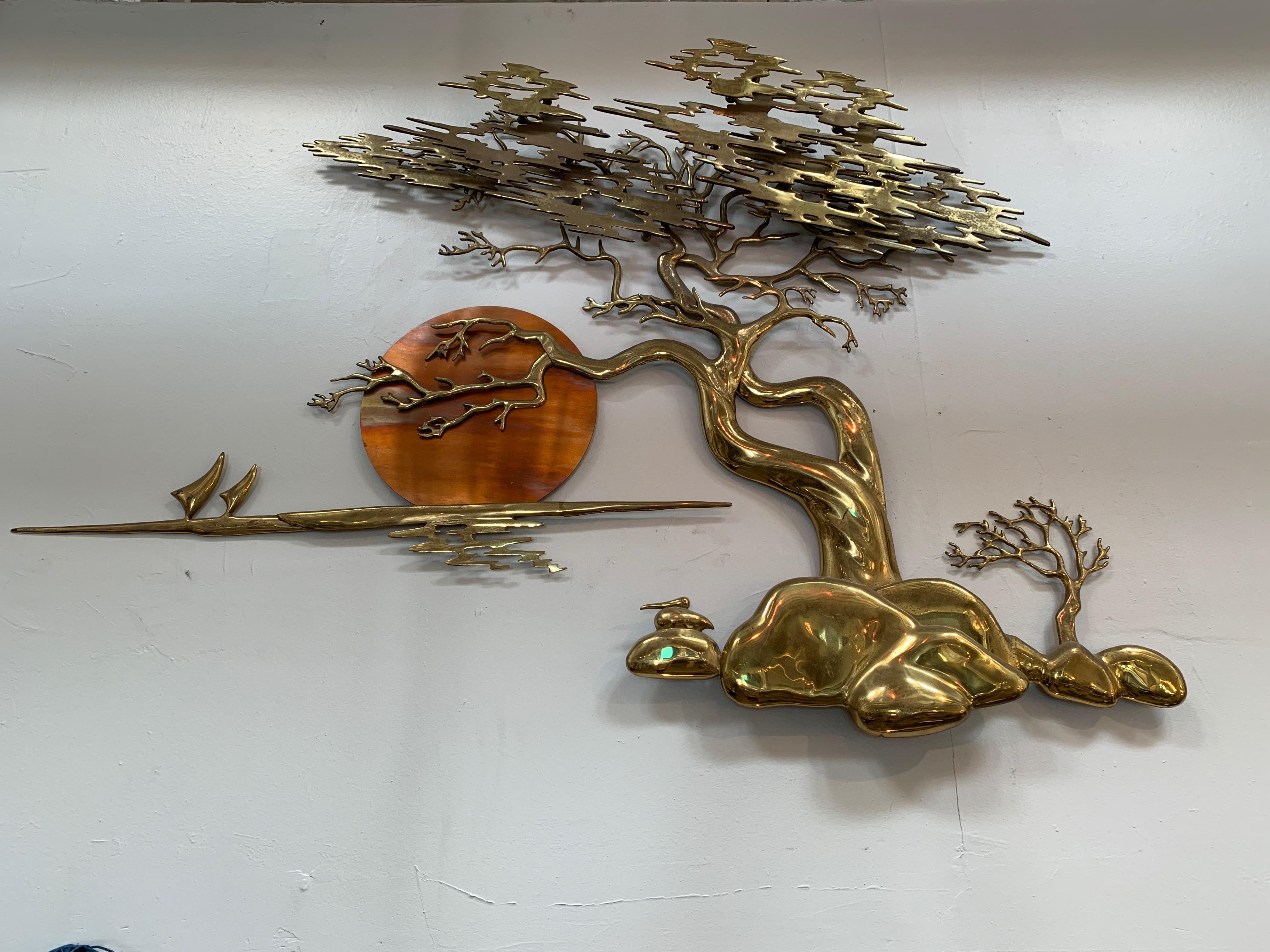 Vintage Bonsai Brass Tree Wall Art by Bijan at 1stDibs bonsai wall