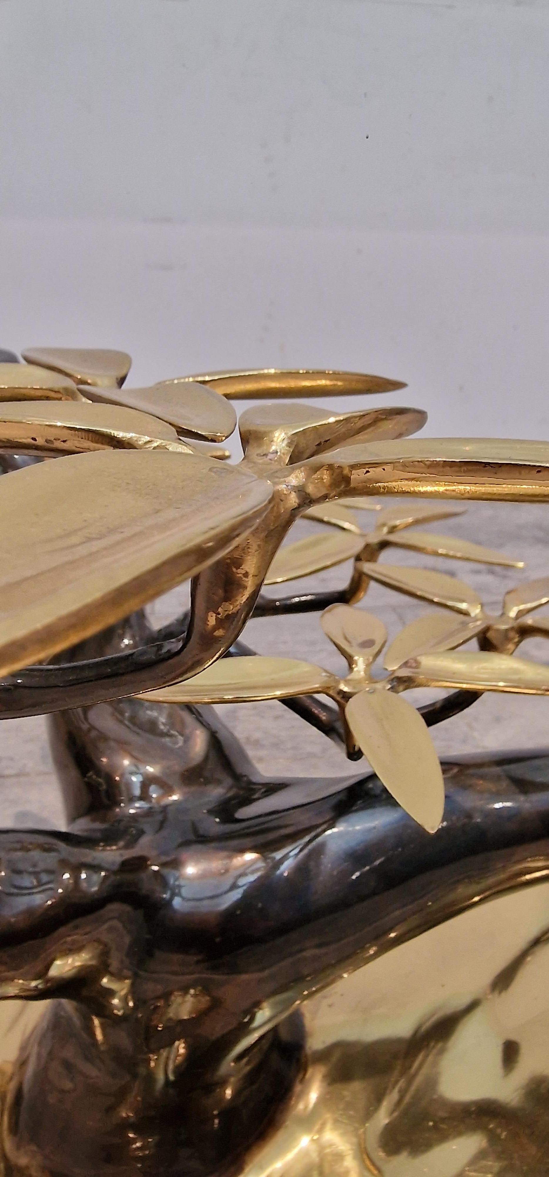 Brass Vintage Bonsai Coffee Table by Willy Daro, 1970s