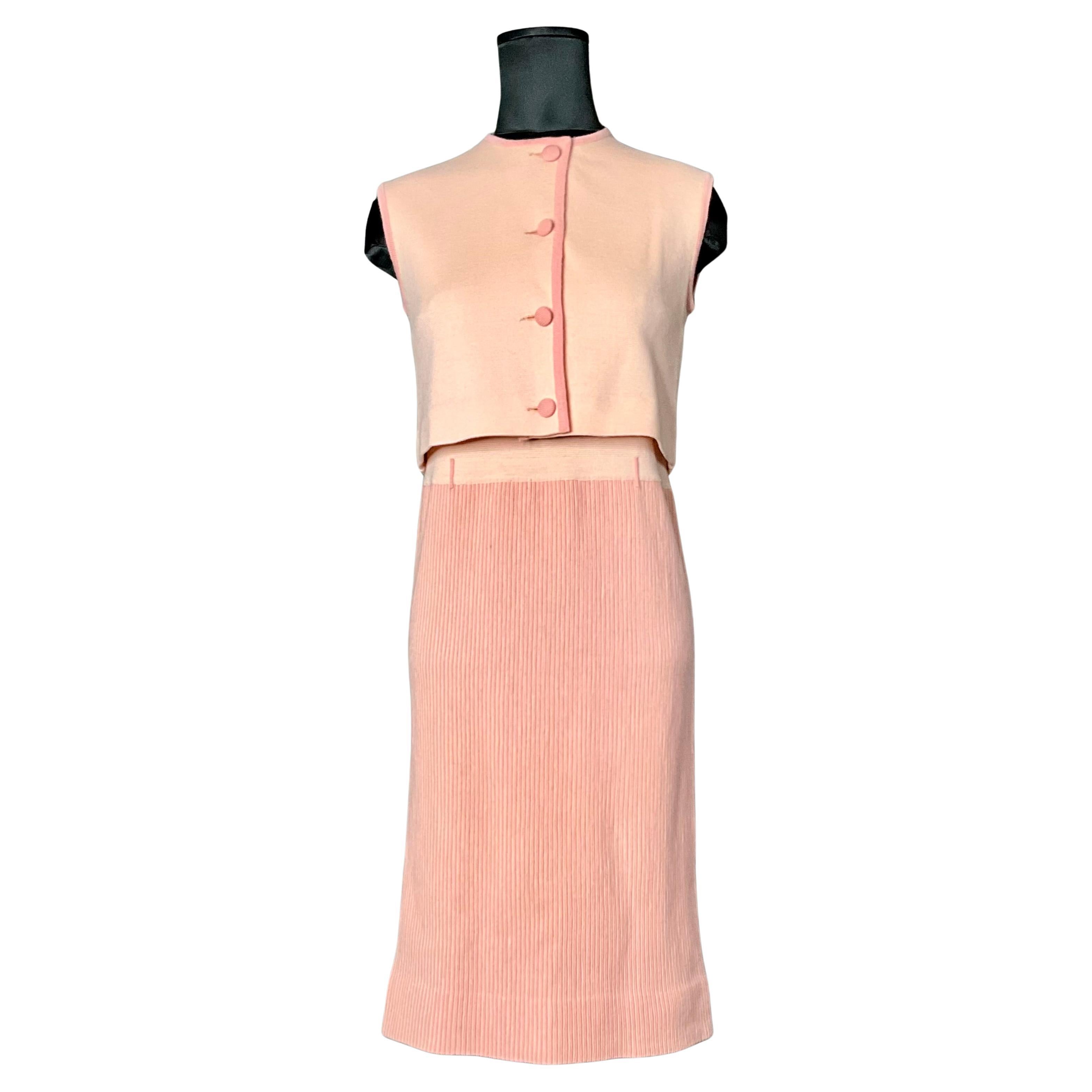Vestido vintage de lana Bonwit Teller con chaleco en venta