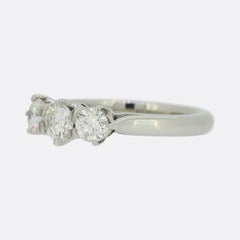 Vintage Boodles & Dunthorne 1.07 Carat Diamond Three Stone Ring