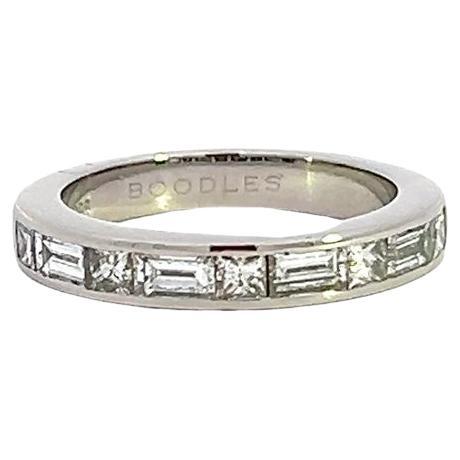 Vintage Boodles Half Eternity Ring -alternate princess cut and baguette diamonds
