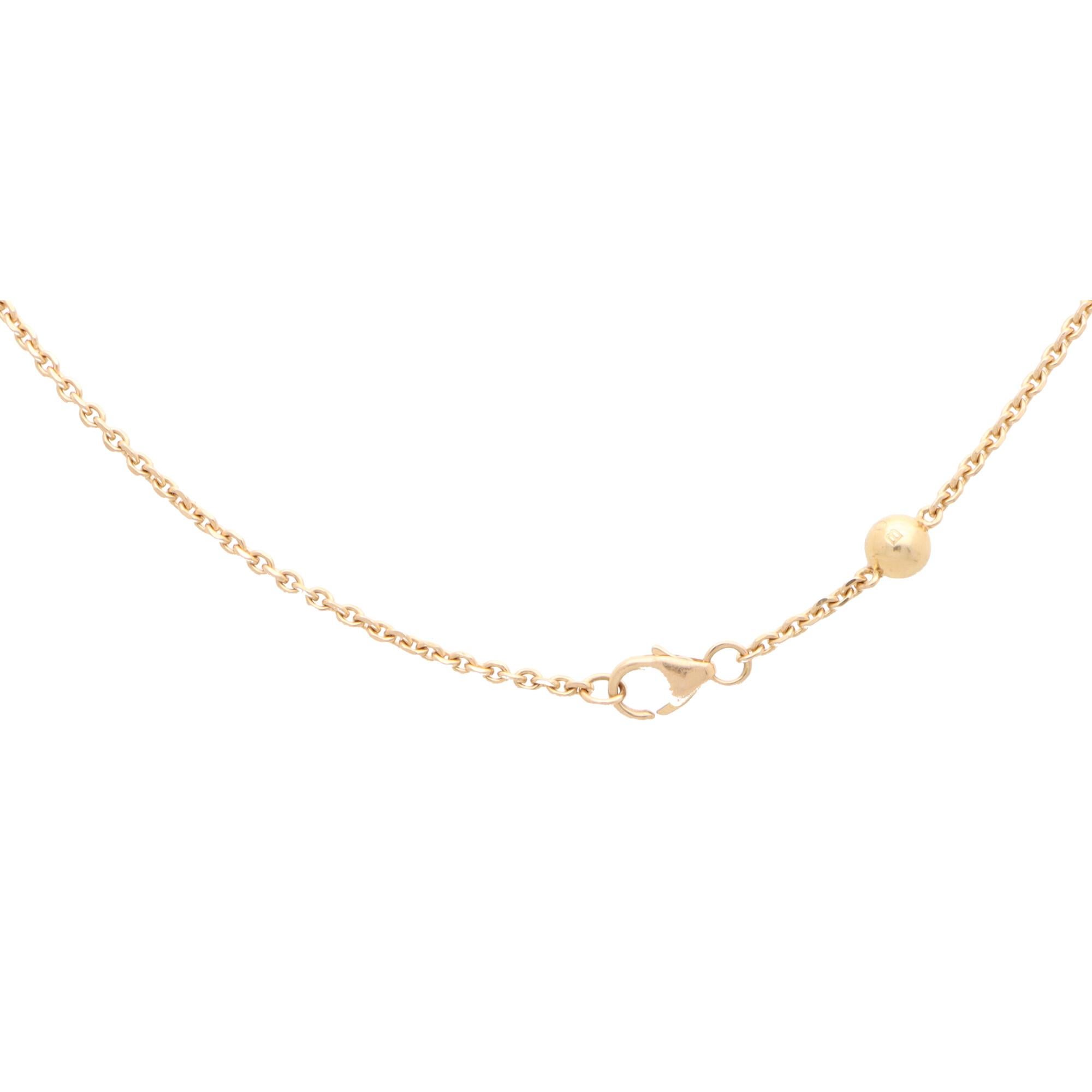 Round Cut Vintage Boodles Large Blossom Diamond Pendant Necklace Set in 18k Rose Gold