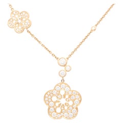 Vintage Boodles Large Blossom Diamond Pendant Necklace Set in 18k Rose Gold