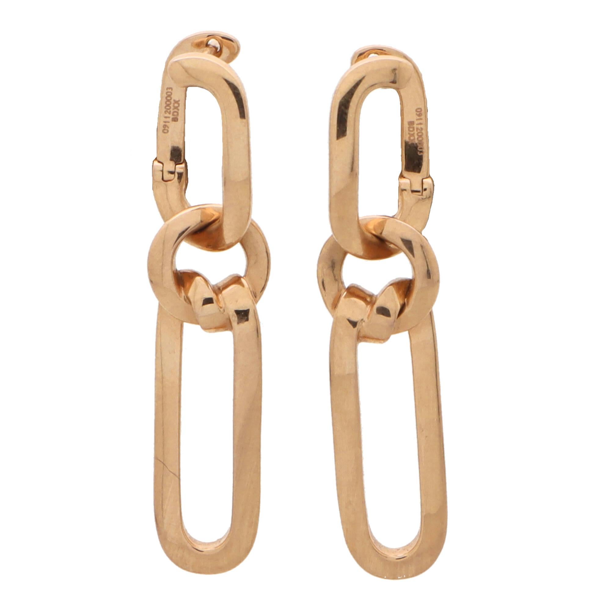 Vintage Boodles 'The Knot' Umwandelbare Creolen aus 28 Karat Roségold (Moderne)